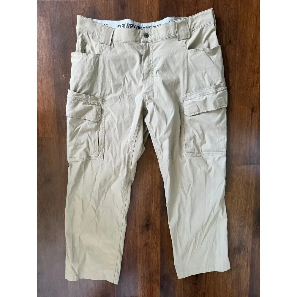 Deluth Trading Co Mens Relaxed Fit Cargo Pants Grunge Utility Casual Beige 40x30